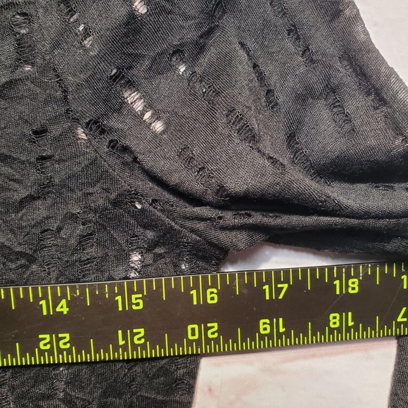 BKE‎ Shirt Womens Medium Black Sheer Burnout Whimigoth Sheer Romantic Layering - Picture 5 of 9